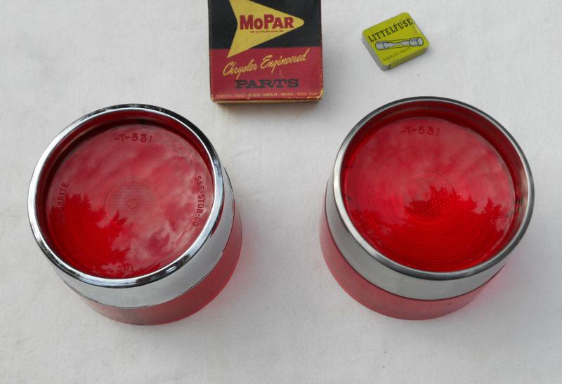 Nos 1958 plymouth tail light lens pair mopar belvedere savoy convertible