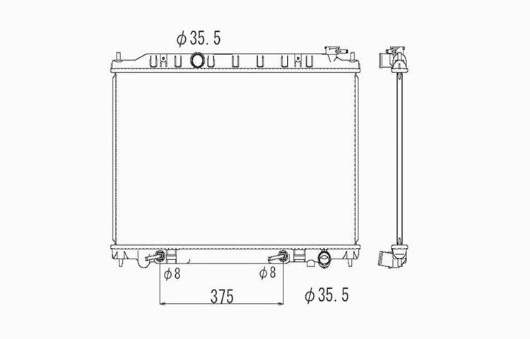 Replacement radiator 04-06 2005 nissan quest automatic transmission 214605z200