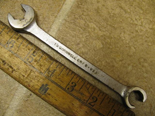 Vtg cornwell cw9 usa 9/16" open end flare nut line wrench tool