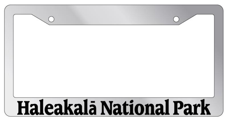 Chrome license plate frame haleakala national park auto accessory novelty