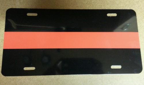 Thin red line licence plate tag aluminum 12" x 6" standard fireman firewoman 