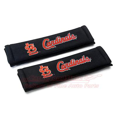 Mlb st louis cardinals car seat belt shoulder pads, pair, licensed + free gift