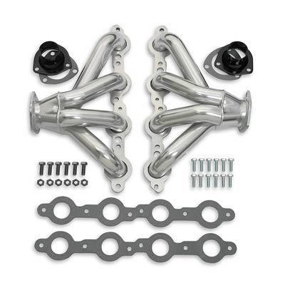 Hooker super comp block hugger headers shorty silver ceramic coated 1 5/8" tubes