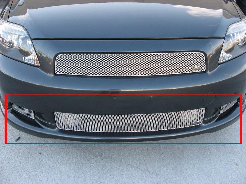 2005-2010 scion tc tc grillcraft lower silver grille 3 piece grill set toy1873s