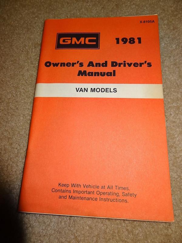 Nos 1981 81 gmc g van vandura rally wagon original gm owners drivers manual