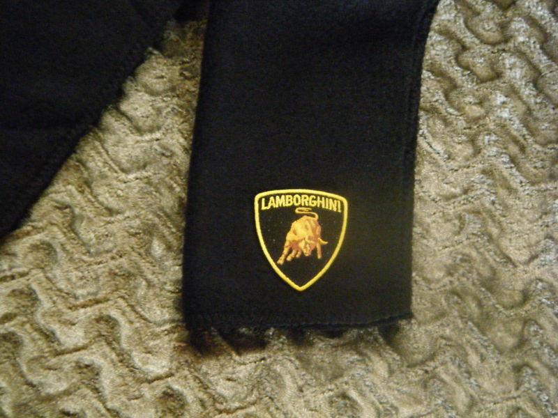 Lamborghini  black fleece scarves scarfs scarf  - 9" x 60" (inches)  auto car 