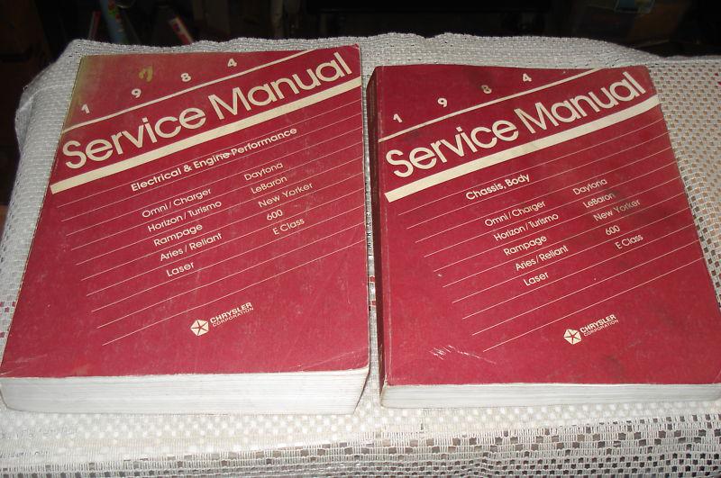 1984 dodge plymouth chrysler daytona new yorker service manual shop book