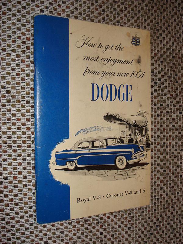 1954 dodge owners manual original glove box book rare!!