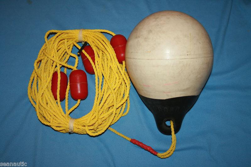 Scanmarin nb 40 marine buoy float marker 12" diameter + 65' nylon rope + 4 float