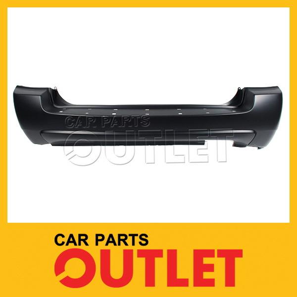 Rear bumper non primed plastic 1exhaust hole w/o luxury for 05-07 kia sportage