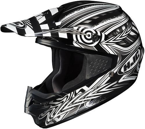 New hjc cs-mx charge offroad/motocross adult helmet, mc-5/black/white/gray, xl