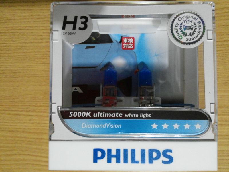 New ver. philips h3 5000k diamond vision ultimate white light 12336dvs2