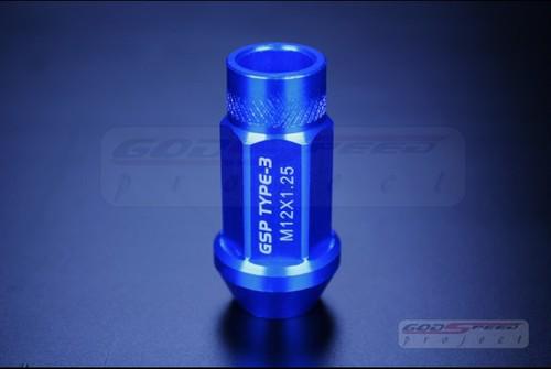 Godspeed type 3 50mm lug nuts 20 pcs set m12 x 1.25 blue fit: infiniti