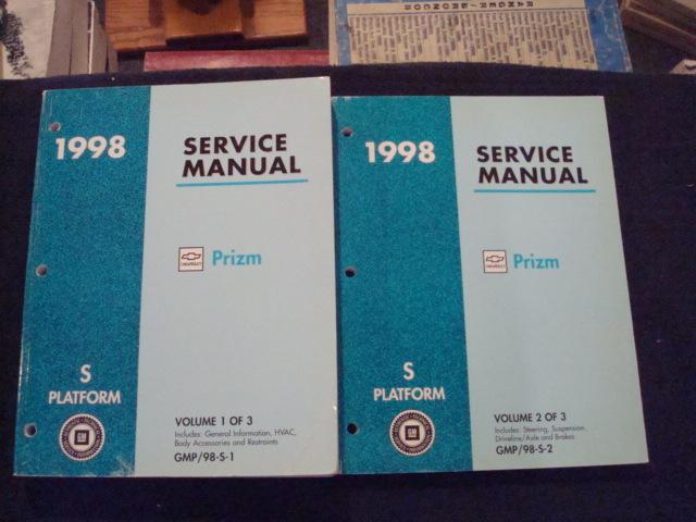 1998 prizm factory workshop dealer shop service repair manual books