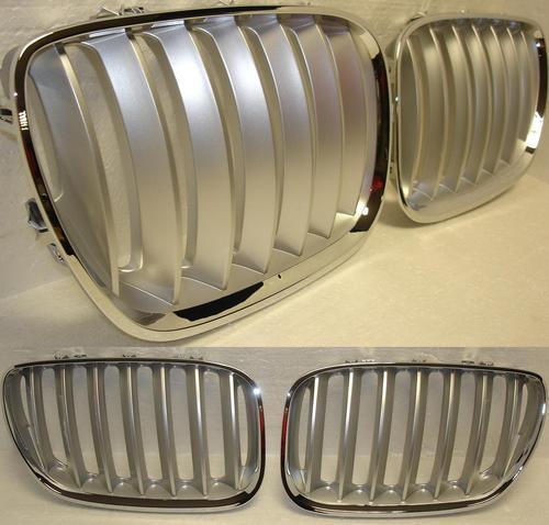 Bmw x5 e53 2004-2006 grilles kidney grill front titan & chrome wide l+r