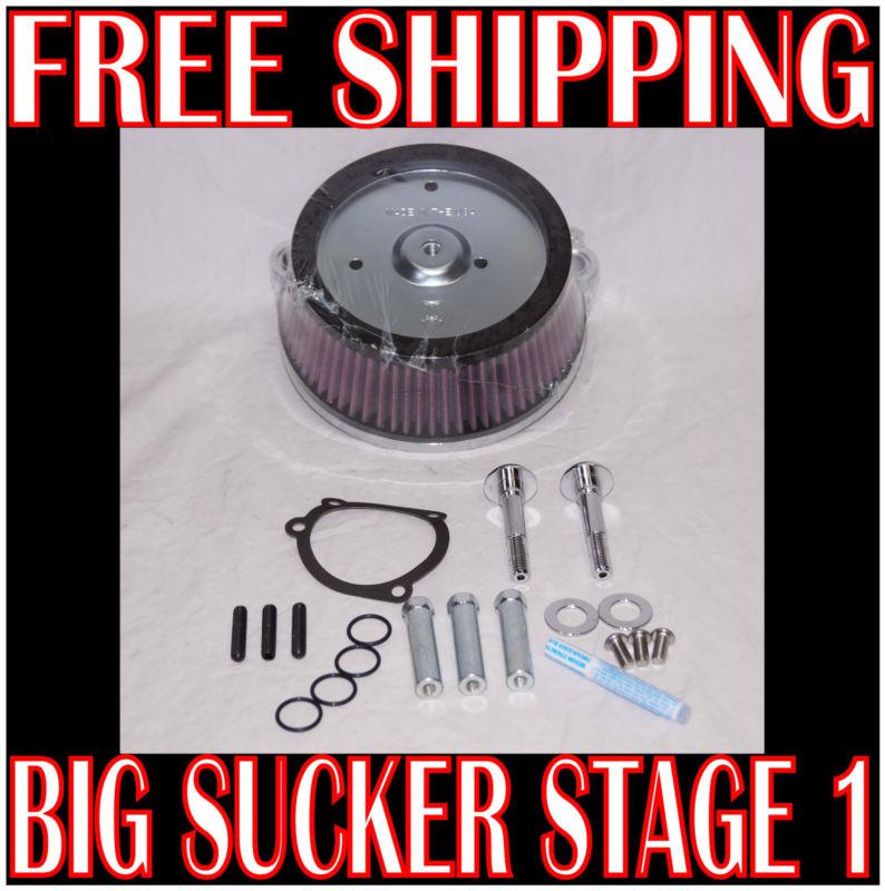 Ness big sucker air cleaner stage 1 filter intake harley big twin chrome