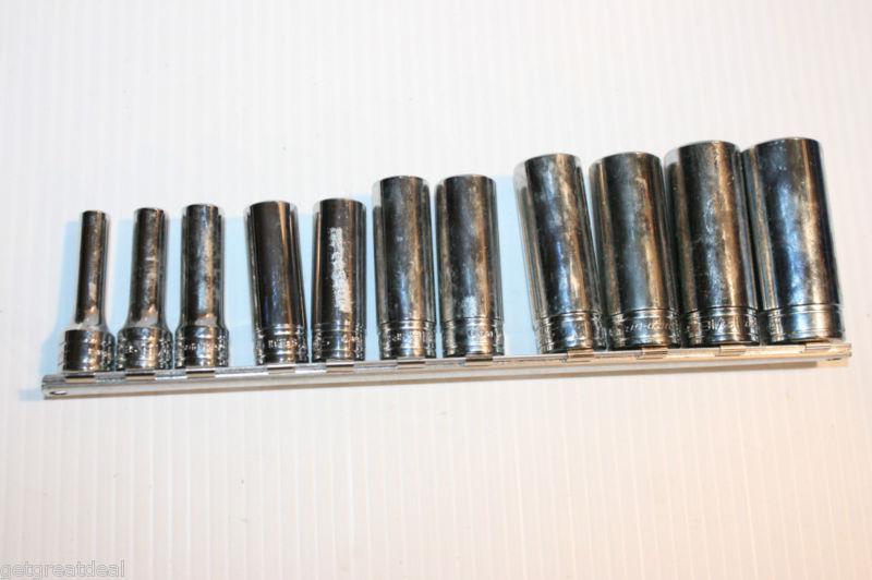 Snap-on tools 3/8" drive deep 6-point socket set 11pcs 7/8"-1/4" 