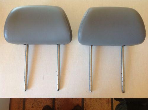 Front headrest set vw jetta gti passat mk4 grey leather head rests genuine oe