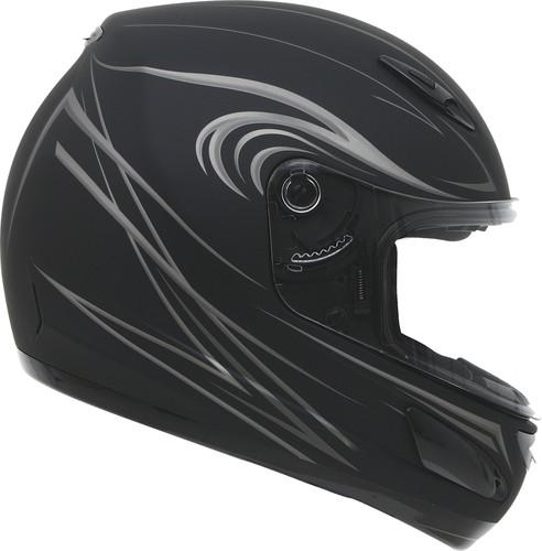 G-max gm48 derk motorcycle helmet flat black/silver small