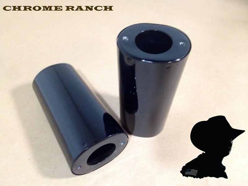 Gloss black fork tube covers cowbells cans for harley 41mm