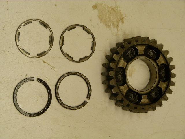 81 yamaha xs650 xs650h tranny parts 3rd gear wheel, circlps, washer gear holders