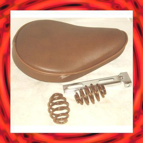 Sullys honda  solo seat brown 9.5" w x 12"l  w/ 3" copper springs bobber chopper