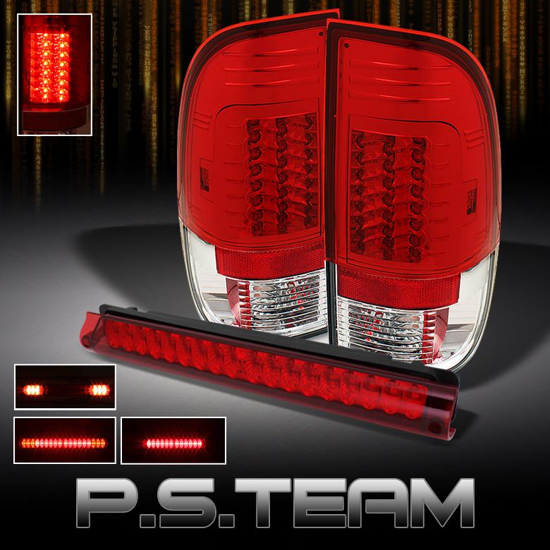 97-03 ford f150 (philips lumileds) red clear led tail lights +led 3rd brake lamp