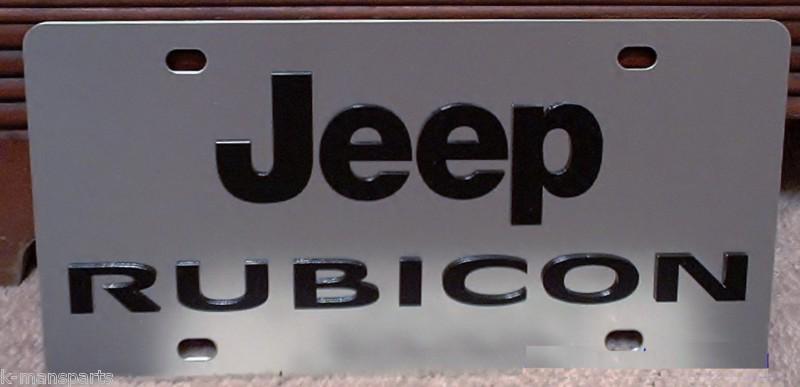 Jeep rubicon stainless steel vanity license plate tag black