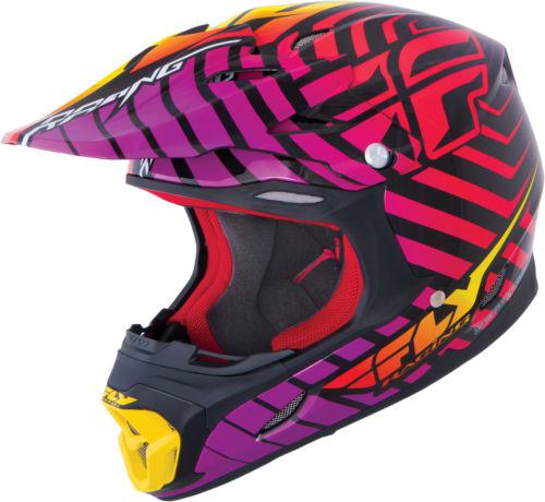 Fly racing three 4 graphics motorcycle helmet wild medium