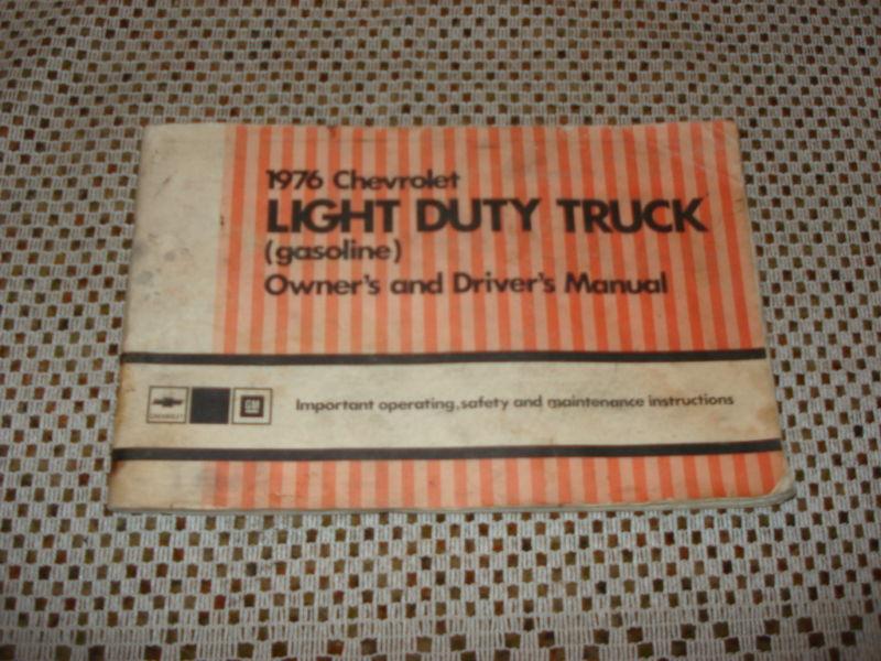 1976 chevy truck owners manual original glove box book