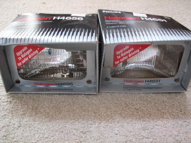 2 philips halogen headlight rectangular high low beam h4651 h4656 12v lamp bulb