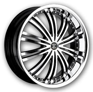 2 crave no1 20x8.5 glossy black machine face chrome lip 5x114.3 5x120 +40mm 74.1