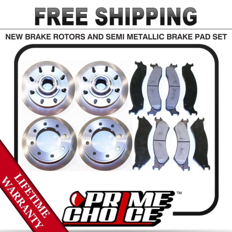 Front + rear kit (4) brake rotors & (8) brake pads with lifetime warranty