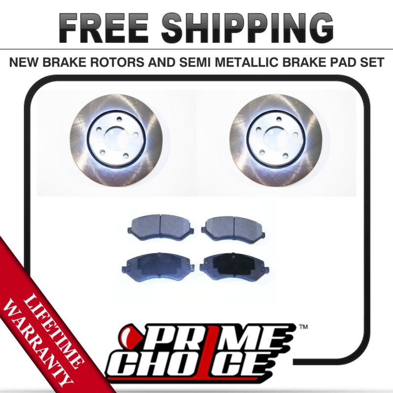 Front kit (2) brake rotors and (1 set) premium brake pads with lifetime warranty