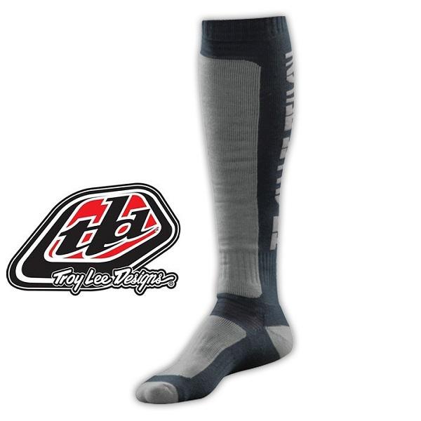 Troy lee designs tld mx socks- moto riding socks- gray- youth, 8-10 or 11-13