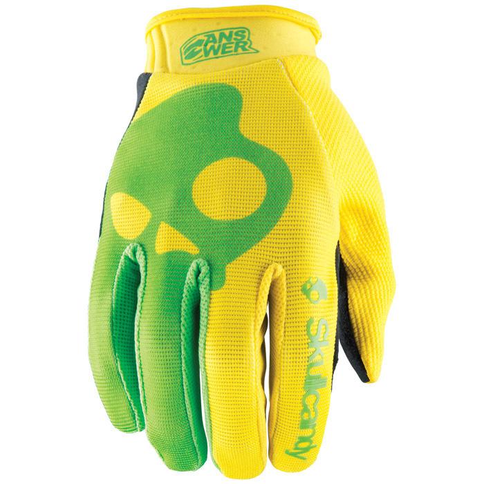 2014 answer skullcandy green/yellow mx gloves adult and youth