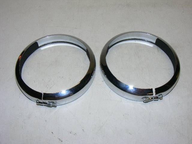 Original genuine harley davidson take off passing lamp trim ring bezel pair 4"