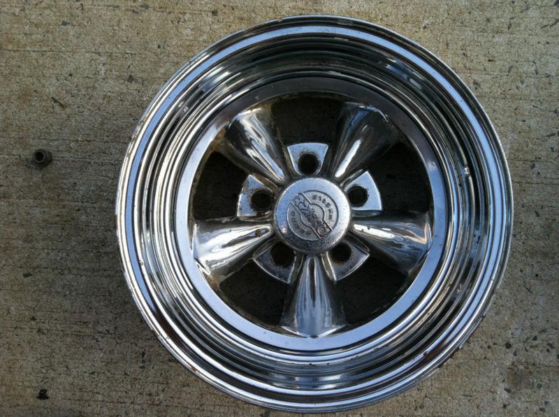 Rocket racing wheel & cap 14 x 6 - uni-lug  - 2 1/4" bs  ford mopar gm 5 spoke