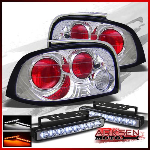 White/amber led bumper fog lamp+94-95 mustang altezza tail lights rear brake set