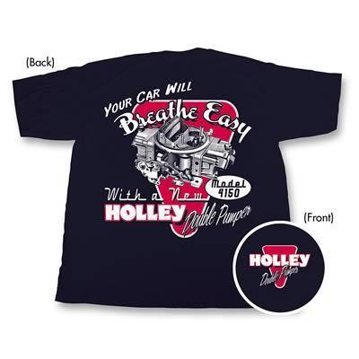 Holley 10010-mdhol t-shirt cotton holley double pumper navy men's medium ea