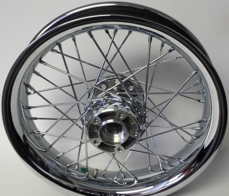 New oem harley davidson 41990-11 chrome laced rim wheel 16 x 3