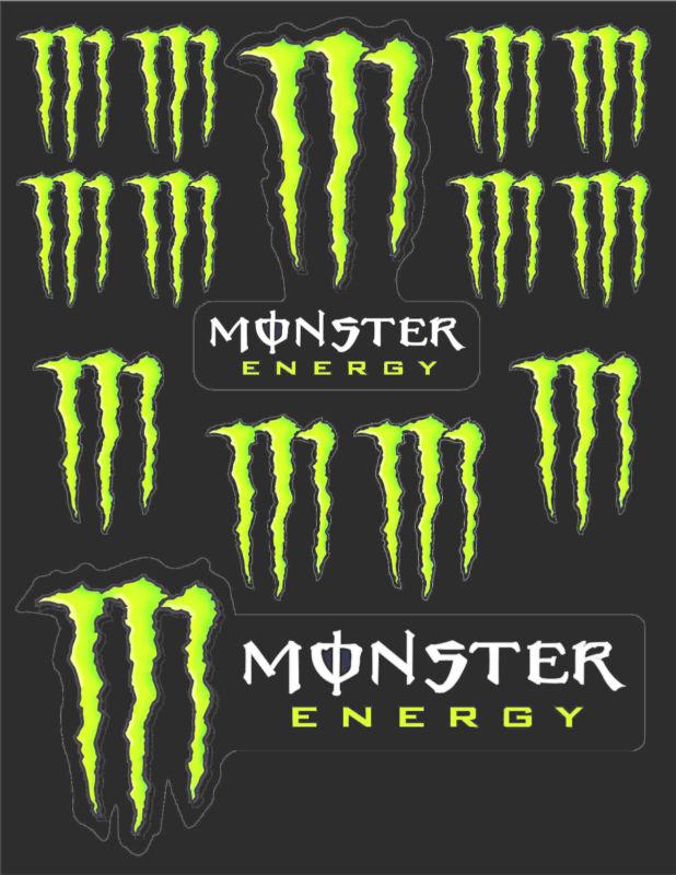 Waterproof 14 x monster energy® drink sticker skateboard bike scooter atv deckal