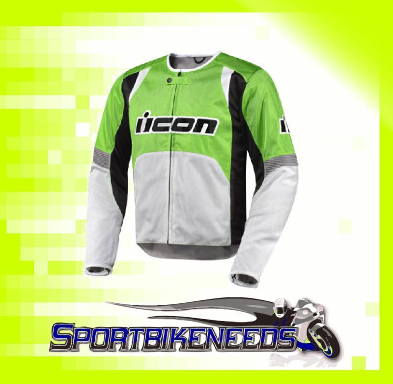 Icon overlord nylon jacket textile green grey 2xl xxl 