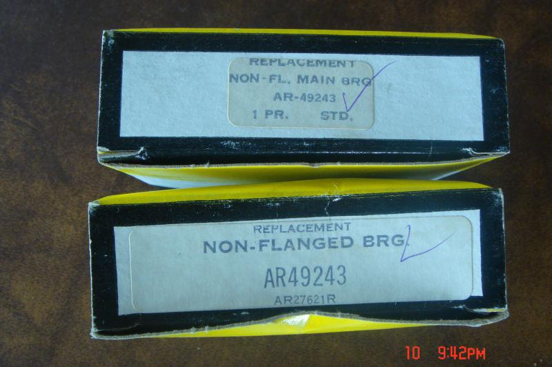 Nos replacement non flanged main bearing ar49243  (2)lot