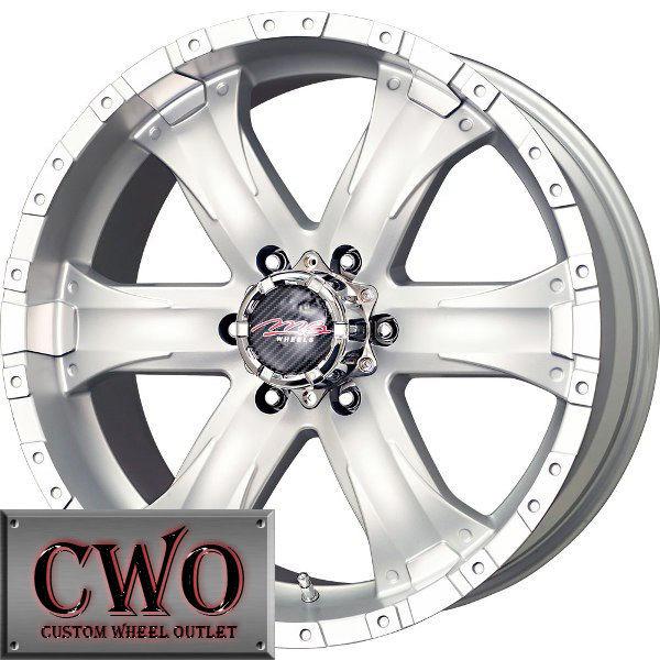 20 silver chaos 6 wheels rims 6x139.7 6 lug titan tundra gmc chevy 1500 sierra