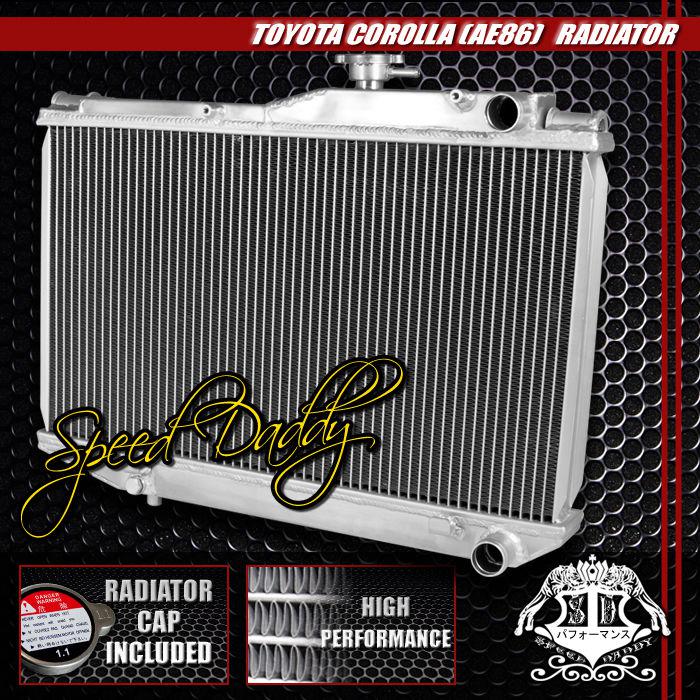 2-row dual core full aluminum racing radiator 86-87 toyota corolla ae86/4age jdm