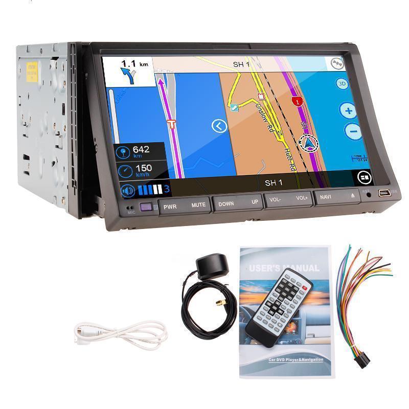 7inch touch monitor hd 2din in dash gps navi vehicle car dvd player receiver bt