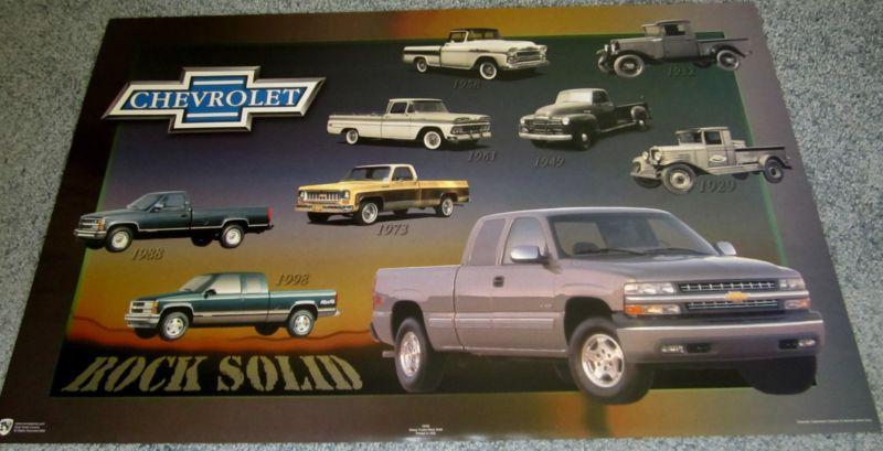 1929,1932,1949,1958,1961,1973,1988,1998,2000 chevrolet pickups - poster 22"x34"