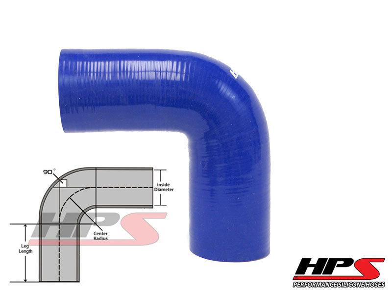 Hps 2 9/16" 65mm 4-ply silicone intercooler turbo 90 degree elbow tube hose blue