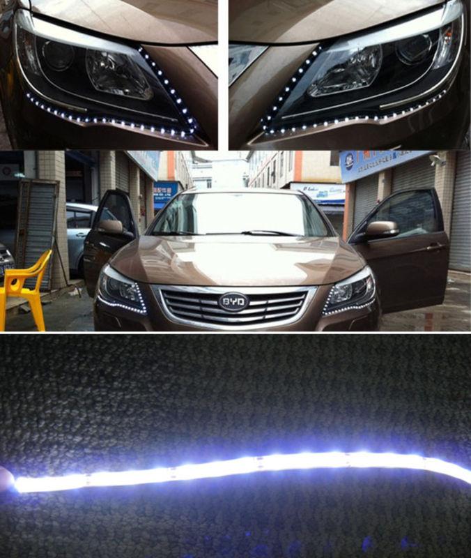 2pcs 120cm 4ft car vehicle 72smd led cool waterproof flexible strip lights lamp